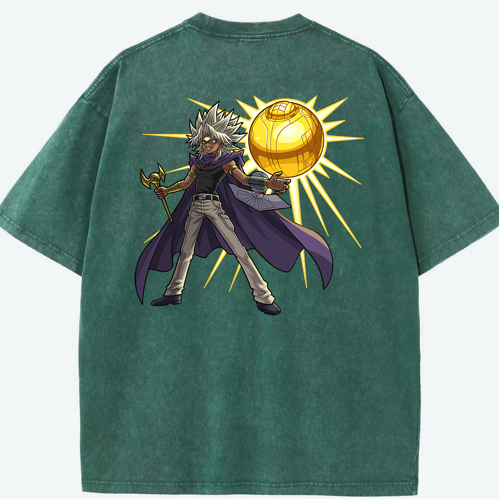 （画像用） 遊☆戯☆王 Yu-Gi-Oh! 綿100% ヴィンテージ風 半袖Tシャツ（背面プリント）